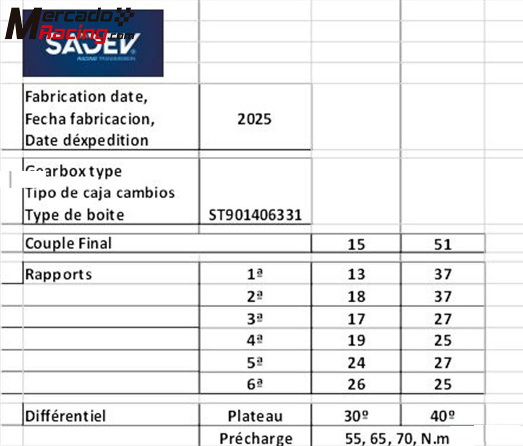 Caja de cambios sadev st90 para el grupo vw - ¡nueva!