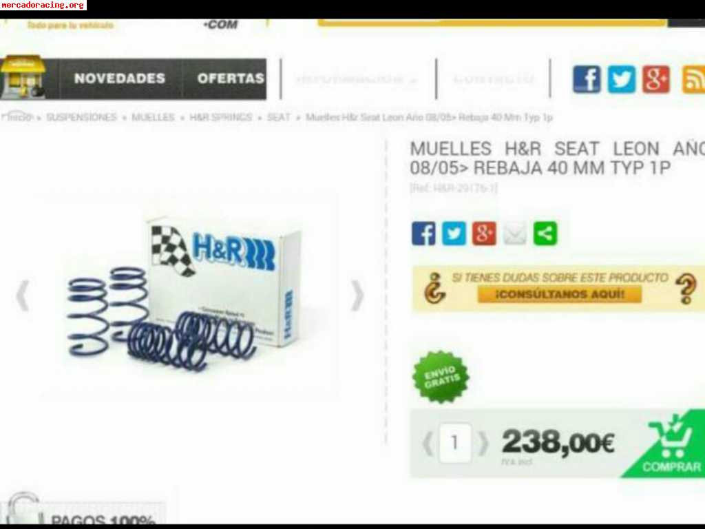 Muelles h&r seat leon