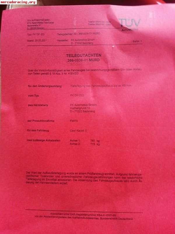 Muelles kadett e gsi -6,5cm