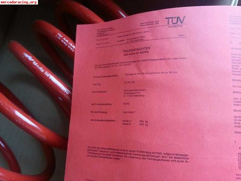 Muelles opel astra f gsi -6,5cm