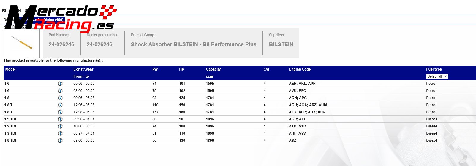 Bilstein b8 traseros leon mk1 11.99-06.06  toledo mk2 10.98-05.06   a3