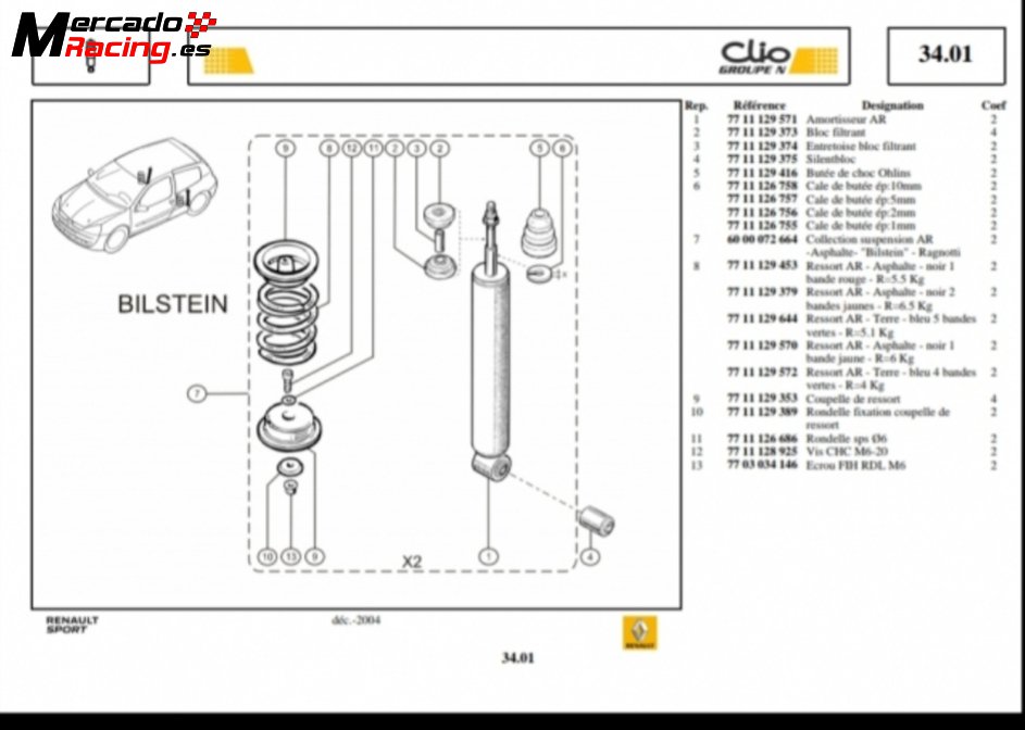 Se vende juego suspensiones bilstein clio grupo n 