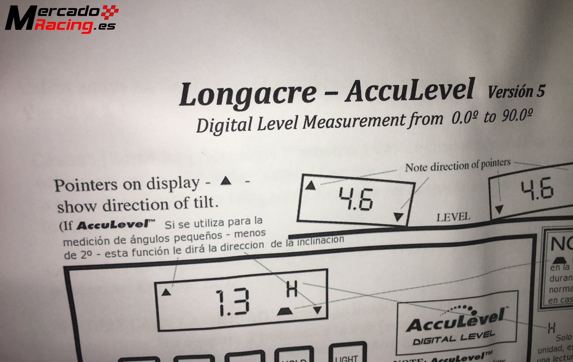 En venta - medidor digital valores suspensión - longrave - acculevel v