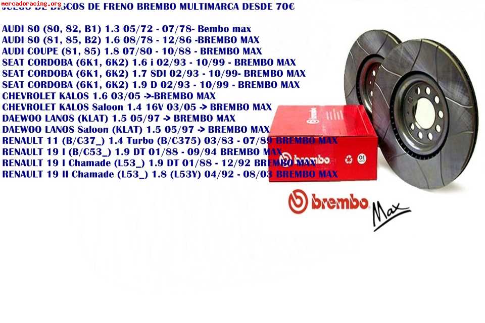 Discos de freno brembo 