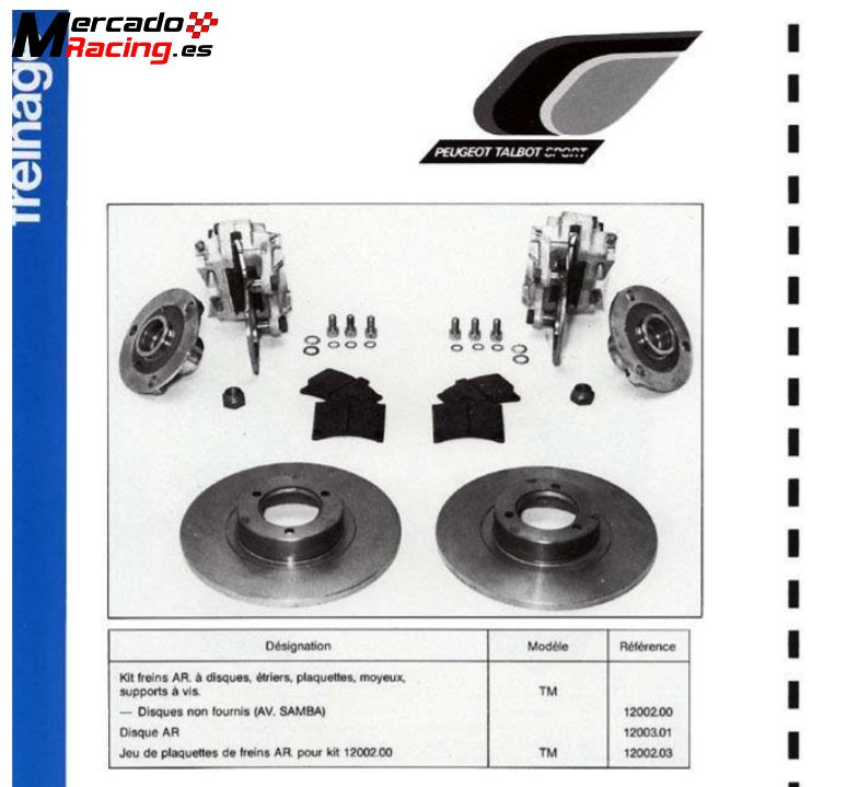 Pinzas de freno 2 pistones aluminio para peugeot, citroen, t