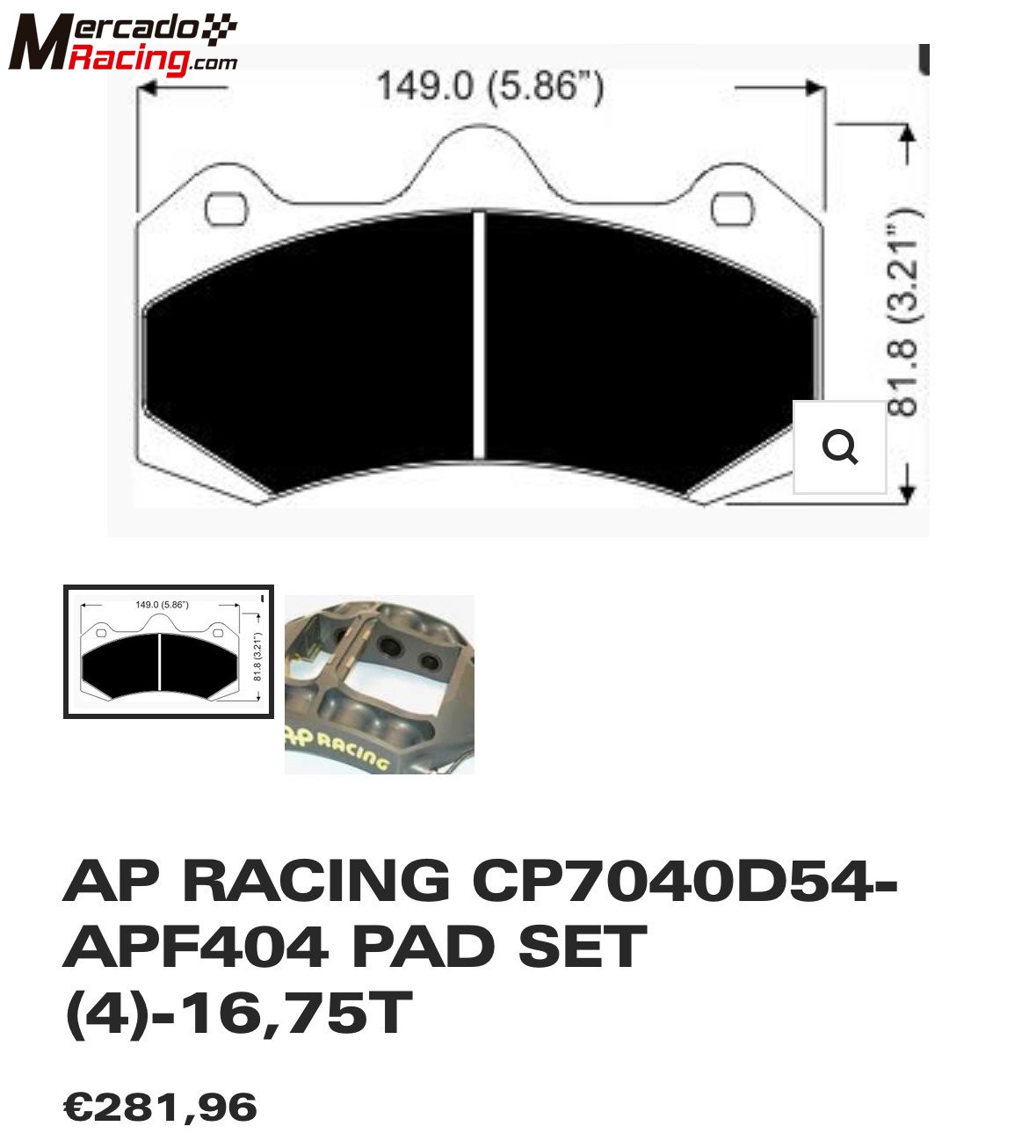 Pastillas freno ap racing 