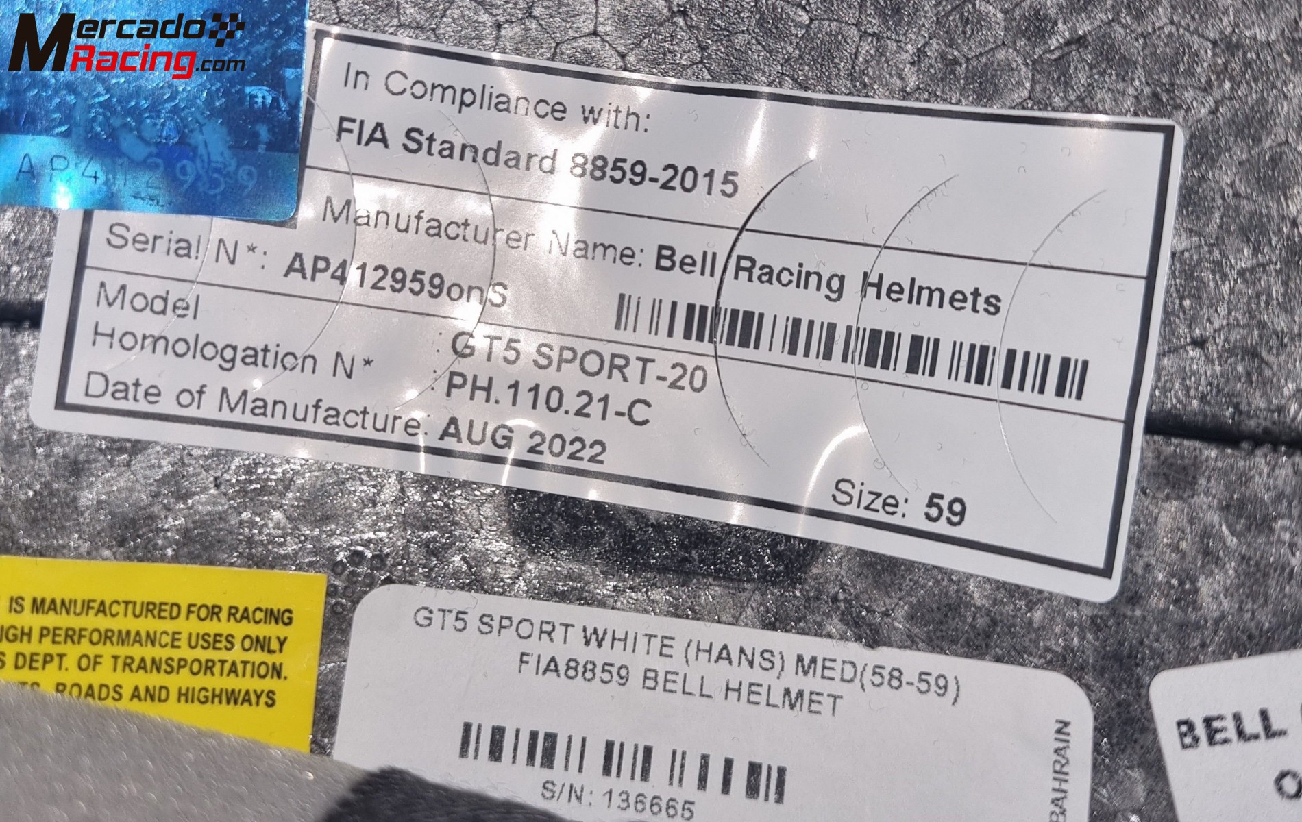 Casco bell gt5 sport blanco