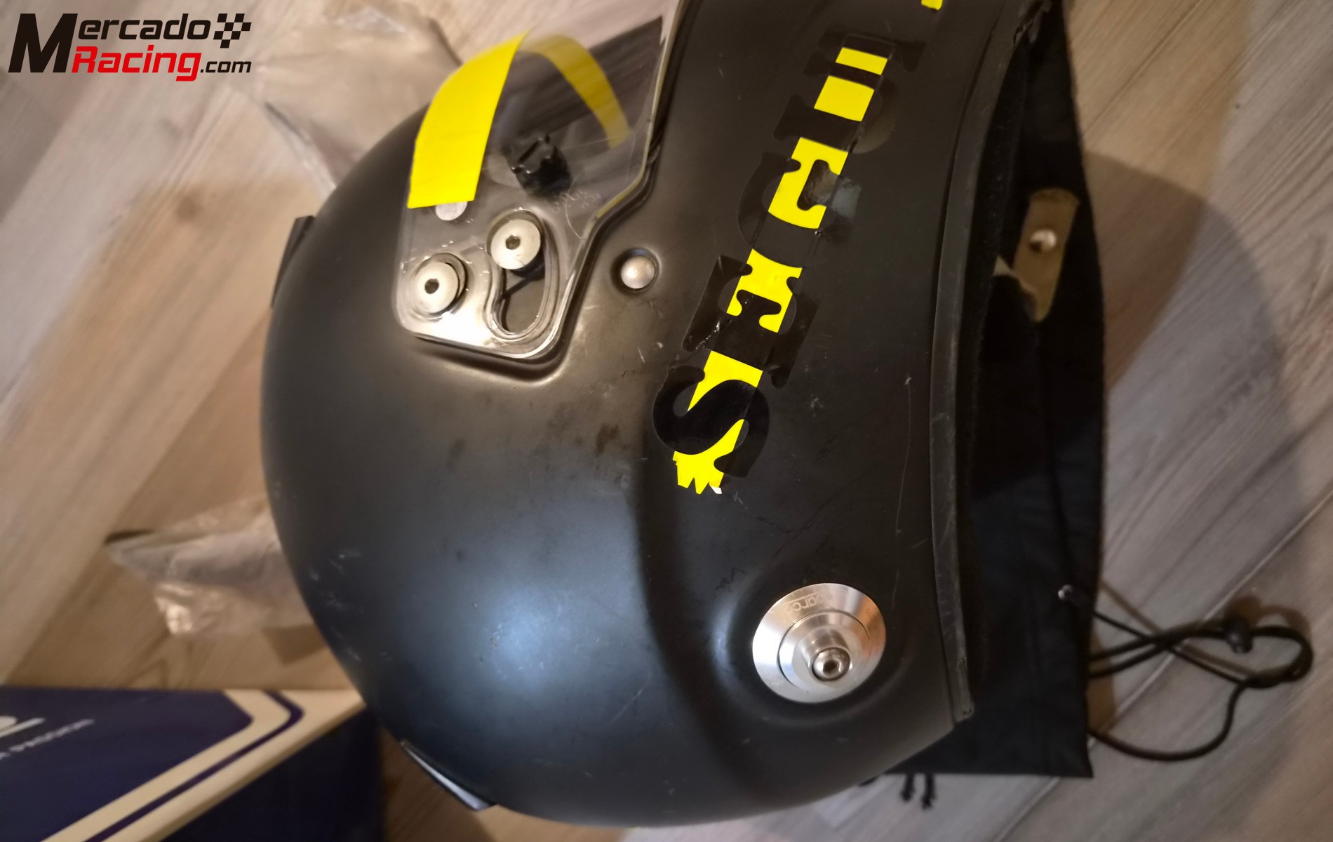 Casco sparco integral y hans.