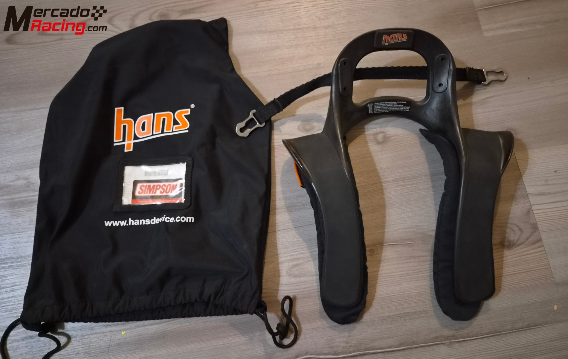 Casco sparco integral y hans.
