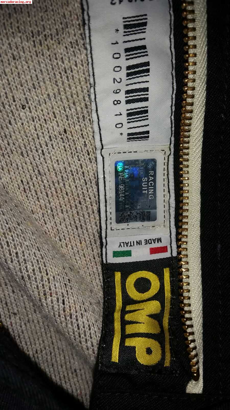 Mono automovilismo omp racing suit black