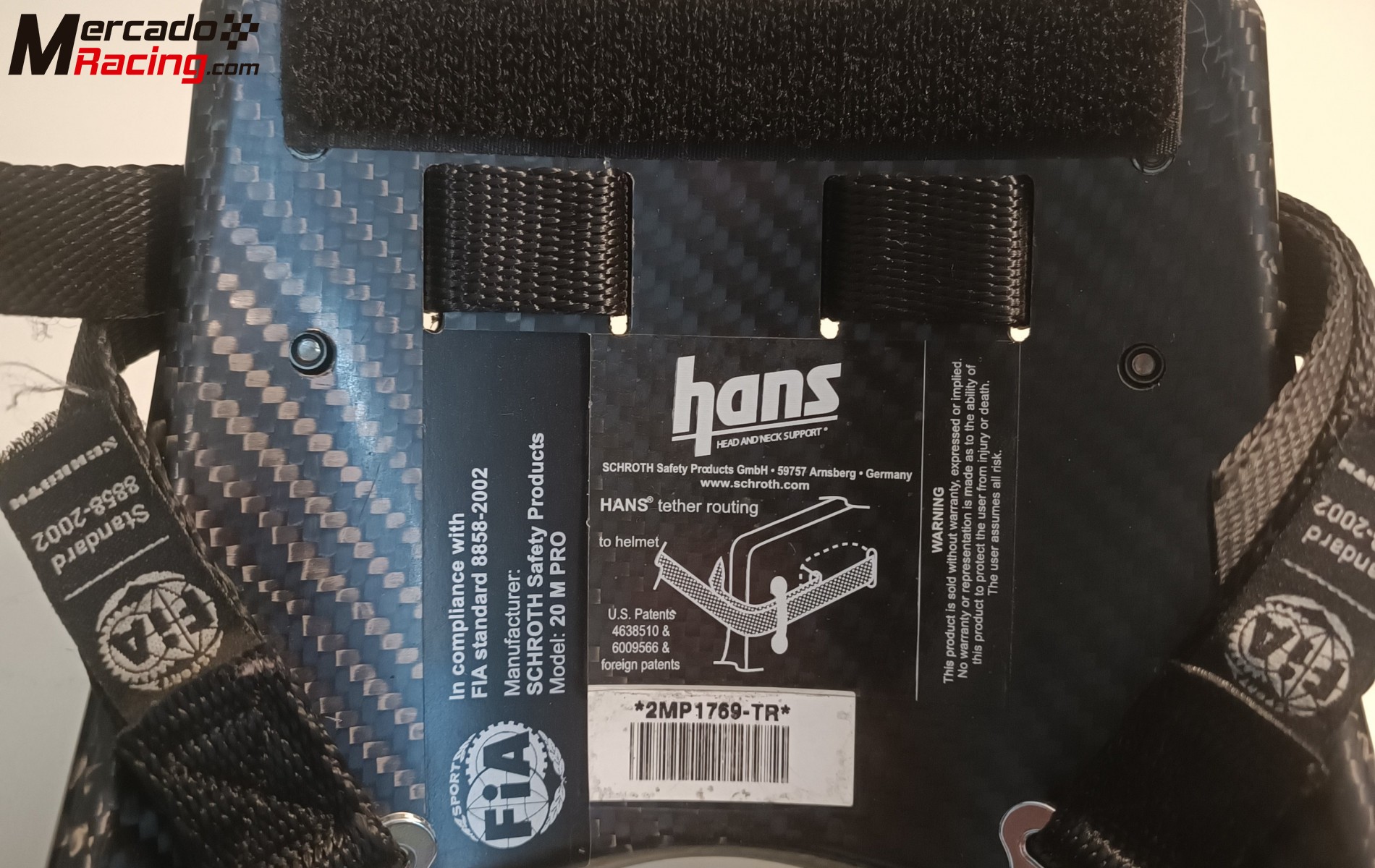 Se vende hans schroth racing carbono.