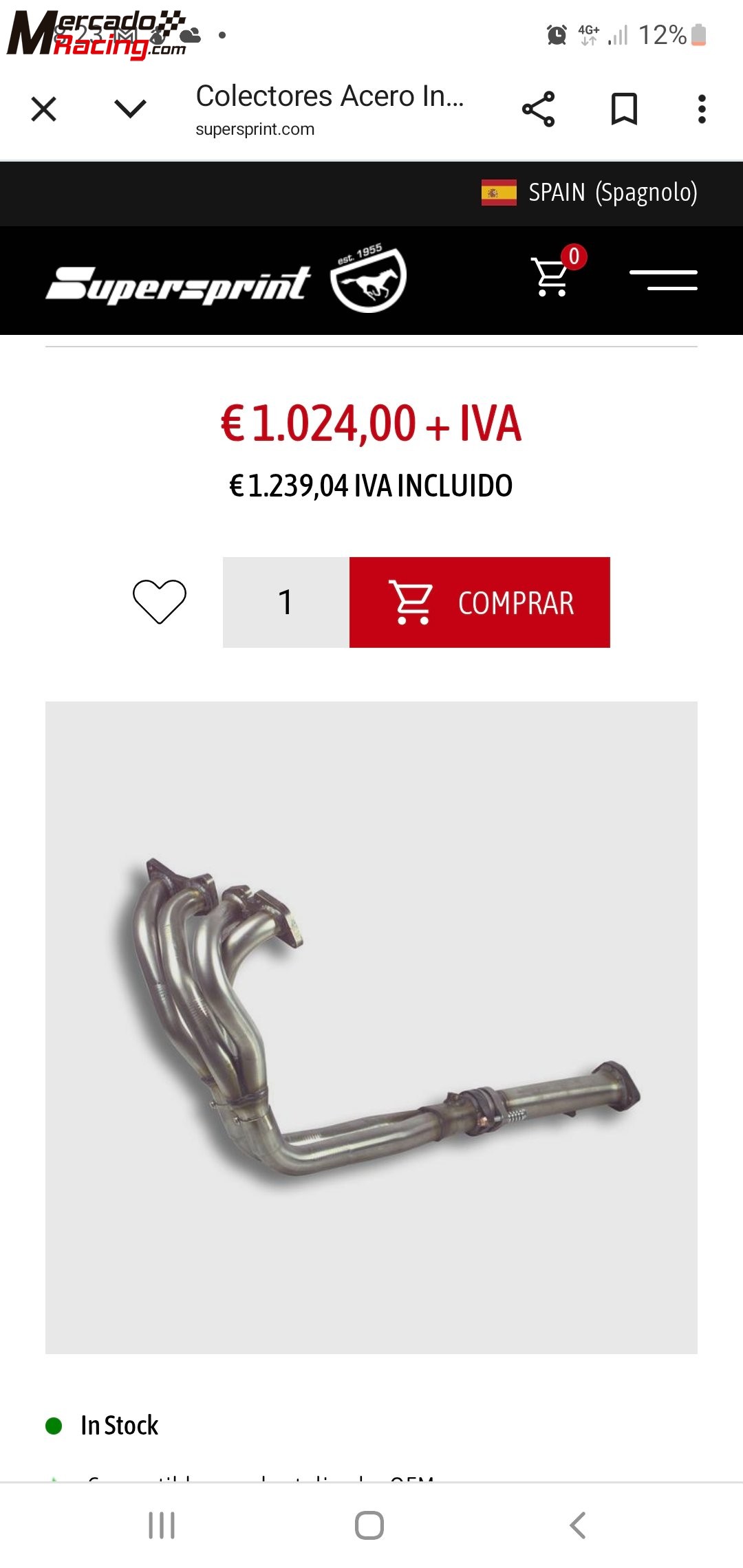 Colectores supersprint punto hgt