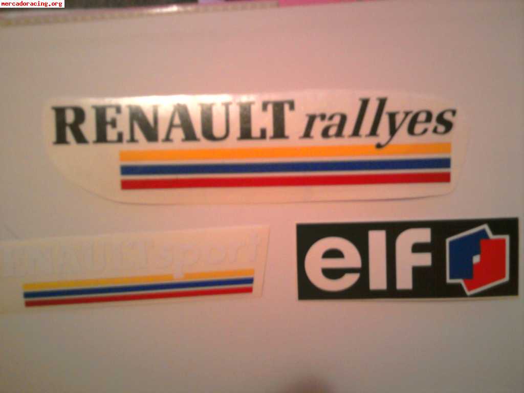 Pegatinas renault sport, renault rallye,elf originales.5 y 3