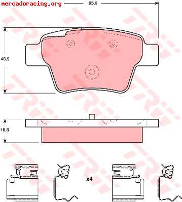Kit completo freno trasero peugeot citroen