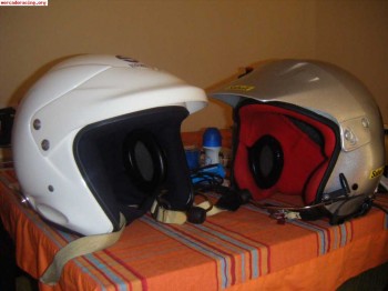 Vendo cascos con clips de hans y peltor 