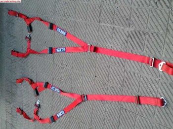 2 arneses sparco rojos.