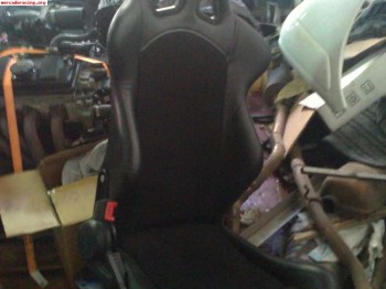 Semibaket omp semi piel negro con carrilera y base para 106 