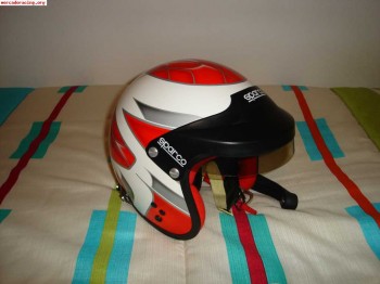 Casco sparco pro jet color,con clips de hans