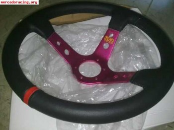 Volante piel desplazado - color rosa