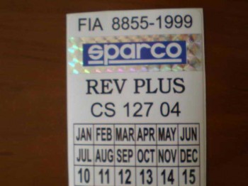 Pegatina homologacion spraco con banda holografica