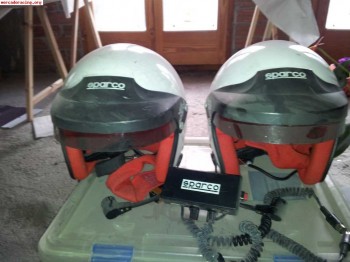 Vendo dos cascos sparco con perltor y centralita