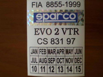 Pegatina homologacion spraco con banda holografica