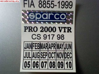 Pegatiba sin ticar para sparco pro 2000 vtr