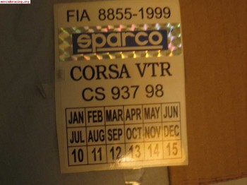Pegatina homologacion sparco corsa vtr