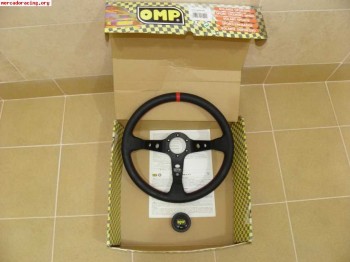 Volante desplazado omp corsica negro/rojo - nuevo