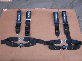 Pareja arneses bps negros 4 puntos homologados 2015