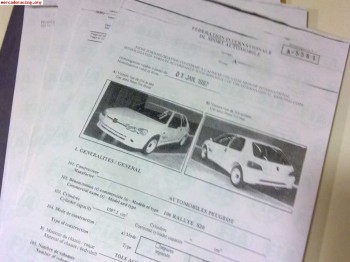 Ficha de homologación fia peugeot 106 rallye