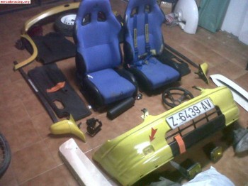 Asientos semi baquets raceland azules