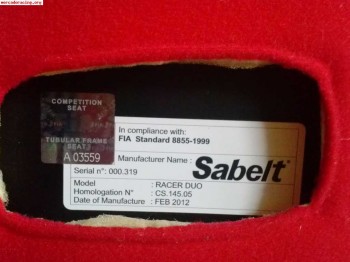 Bacquet sabelt homologado hasta 2017