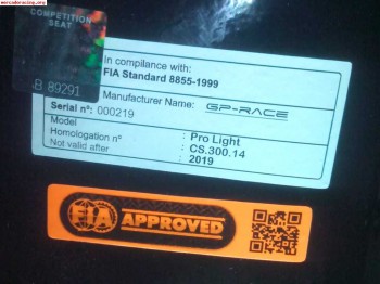 Se vende baquet gp race 