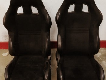 Pareja semibaquets tipo sparco torino alcántara cuero 