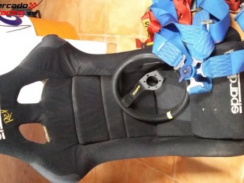 Baquet, arneses y volante