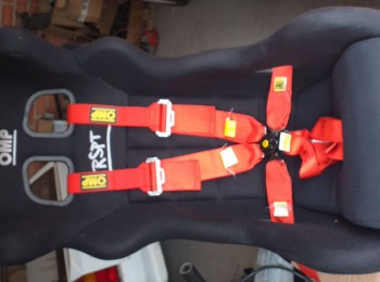 Baquet y arnes en perfecto estado
