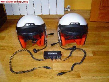 Vendo 2 cascos sparco pro jet con interfonos homologados
