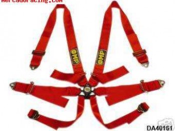 Arneses omp de 6 puntos y 3  ancho color rojo