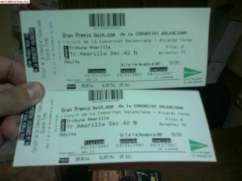 Regalo 2 entradas para moto gp en cheste