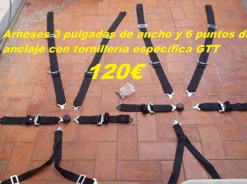 Pareja de arneses de 3 pulgadas y 6 puntos de anclaje   anillas