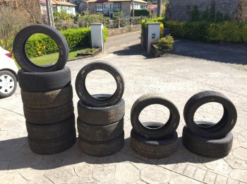 Lote de ruedas gastadas