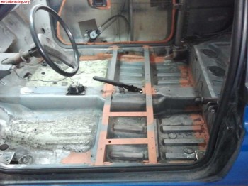 Carroceria 106 fase 1 reforzada y resoldada con barras