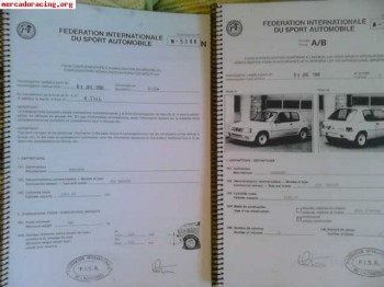 Ficha homologacion fia 205 rallye gr a/b, gr n