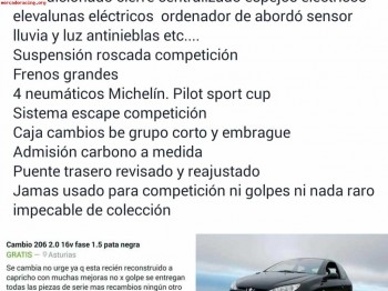 Se vende 206 gti  o cambia 