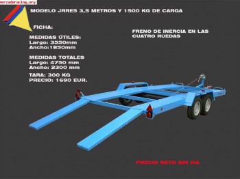 Vendo remolque descansabacas de dos ejes