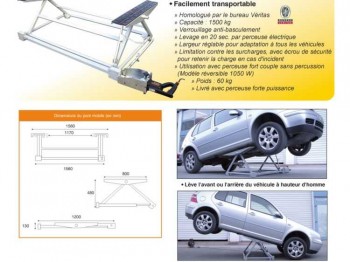 Elevador movil de taladro para servicio rapido de vehiculos