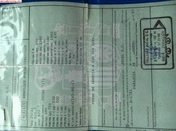 Documentacion remolque portavehiculos 2 ejes de 750 kilos