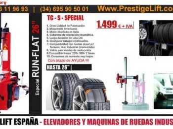 Desmontadora neumaticos run flat 24  1499€ con brazo de ayud