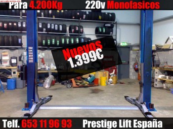 Elevador de coche 1.390€ nuevos 4.200kg producto estrella me